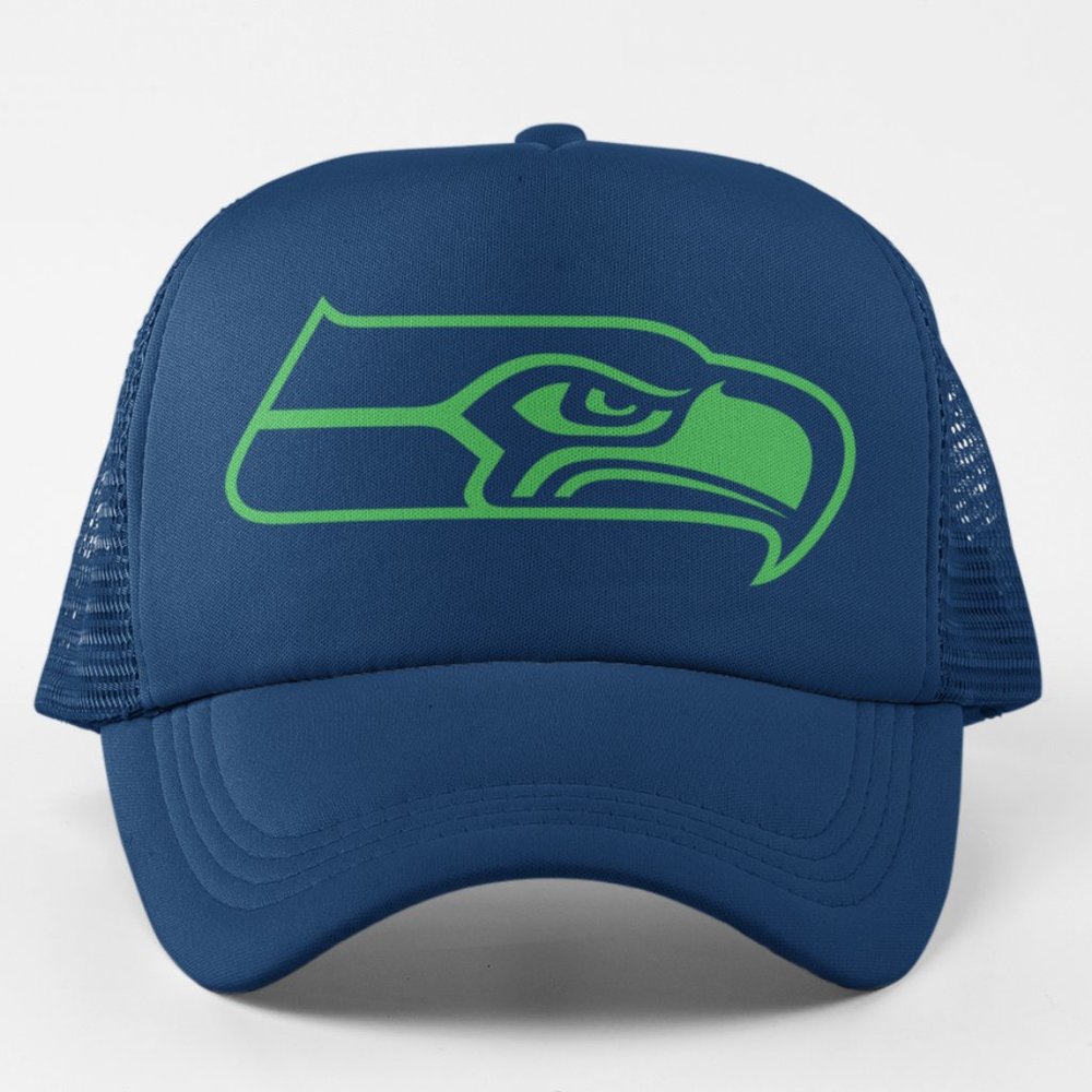 Seattle Seahawks Navy and Green Trucker Hat